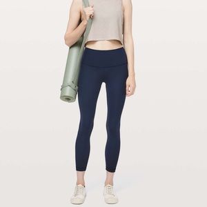 Lululemon Wunder Under High Rise Cropped Leggings, Size 6 (Navy)